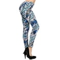 thumbnail image 1 of Mid-Waist Yoga Leggings Tummy Control Workout Running Slim Stretchy Activewear Pants - Blue Leopard, 1 of 4