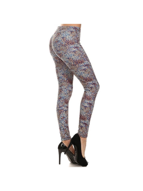 Mid-Waist Yoga Leggings Tummy Control Workout Running Slim Stretchy Activewear Pants - Swirls