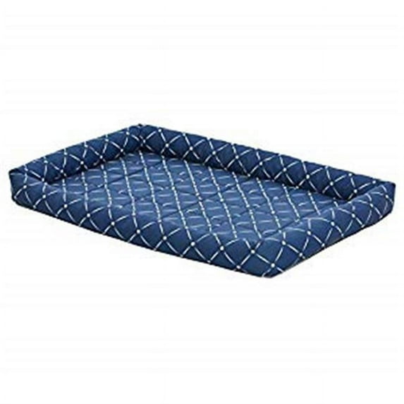Mid-West Metal Products 277433 36 in. Quiet Time Couture Ashton Bolster Pet Bed - Blue
