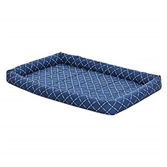 Mid-West Metal Products 277436 48 in. Quiet Time Couture Ashton Bolster Pet Bed - Blue