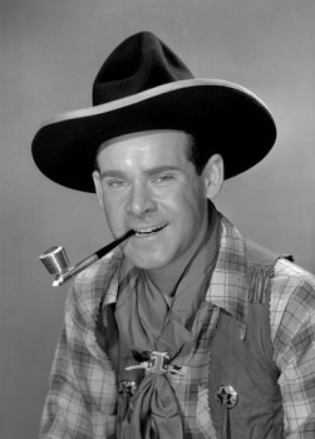 Mid adult cowboy smoking cigarette Canvas Art - (24 x 36)