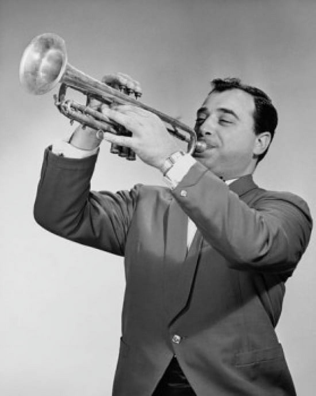 Mid adult man playing a trumpet Canvas Art - (24 x 36)