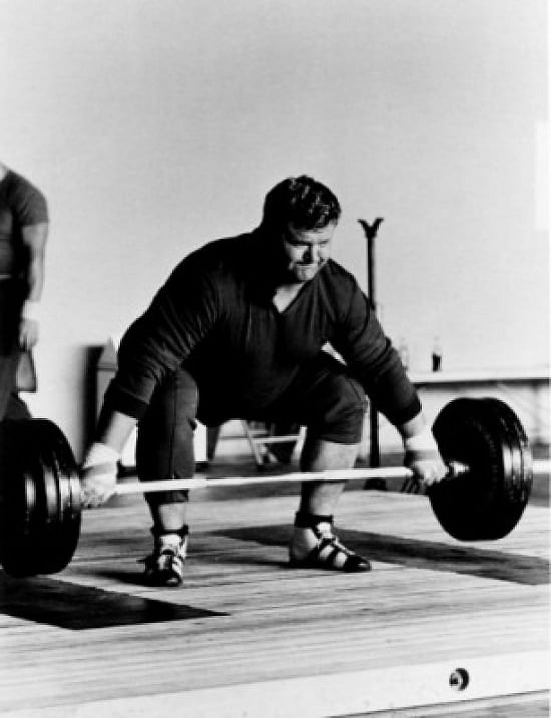 Mid adult man weightlifting Canvas Art - (18 x 24)
