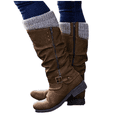 thumbnail image 1 of Mid-calf Combat Military Winter Boot for Women Side Zipper Low Heel Motorcycle Riding Biker Boots Western Dress Ankle Booties 2024 Clearance Sale, 1 of 3