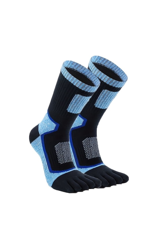 Mid-calf Five-finger Sports Socks, Anti-slip Toe Separation Design Five-finger Socks, High-elasticity Moisture-absorbing, Sweat-wicking and Quick-drying Sports Socks, Suitable for Cycling, Running