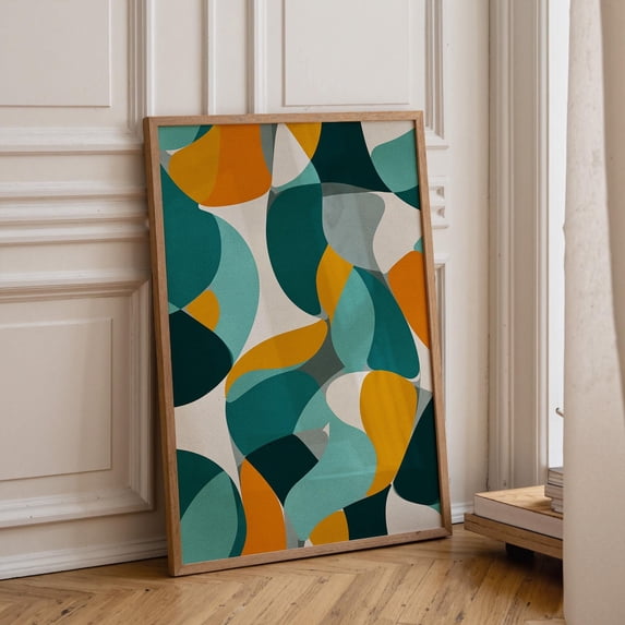 Mid-century Geometric Retro Abstract Shapes Minimalist D Cor MCM Kwc ...