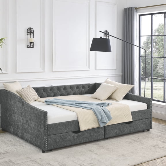 Mid - century Inspired Queen Daybed / Combine Elegant Look with Storage Space