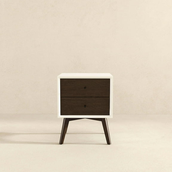 Mid-century Modern 2 Nightstand, White, Solid Wood Bedroom Accessory White Nightstand For Bedroom, Choice
