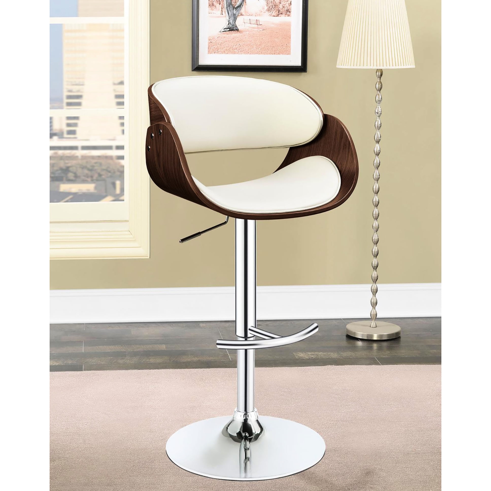& Mid-century Modern Bar Stool, Height Adjustable, Adds A Contemporary ...