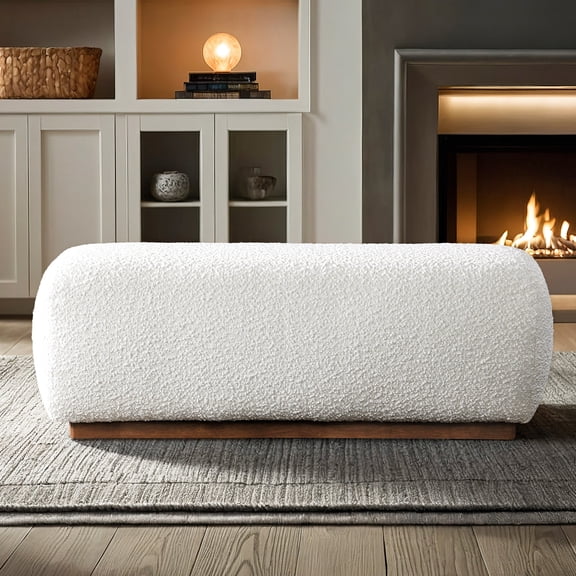 Mid-century Modern Boucle Bench For Recreation - Enjoyable Chic And Practical