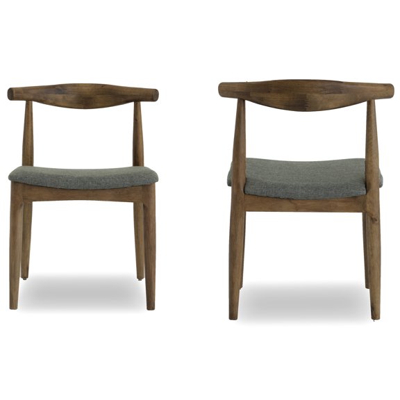 Mid-century Modern Destiny Dining Chairs (two Chairs) - Gray Fabric, Solid Wood, 18.75 In. W, 19.9 D, 30.21 H, 33 Lb Package Of 2 Wood Base, Width, Height, Depth,