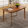 thumbnail image 1 of Mid-century Modern Dining Table Set for 4, Solid Wood Dining Table and Solid Wood Chairs, 5 Piece Farmhouse Dining Table and 4 Upholstered Chairs for Home, Kitchen, Apartment, Space Saving, 1 of 13