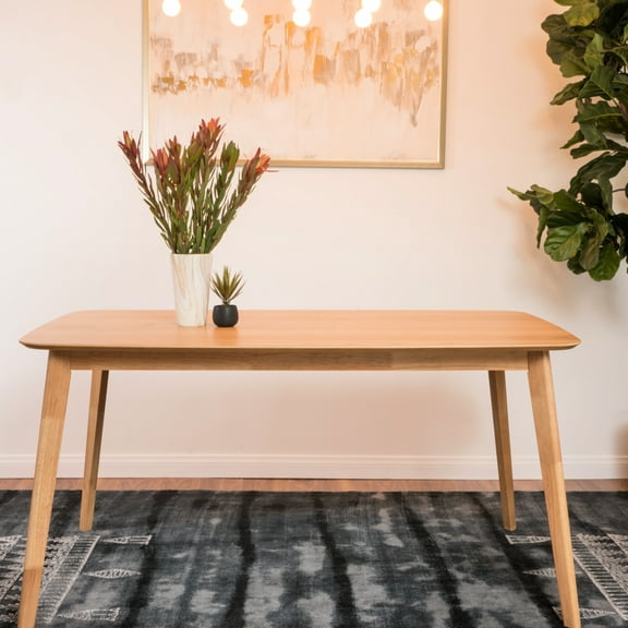 Mid-century Modern Dining Table, Solid Wood Framework, Walnut Color Option Gorgeous