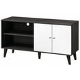 thumbnail image 1 of Mid-century Modern Entertainment Centre, Dark Gray + White, For 50-59" Tvs, Compact Storage Design Functional White Tv Stand With Options Living Room, 1 of 2