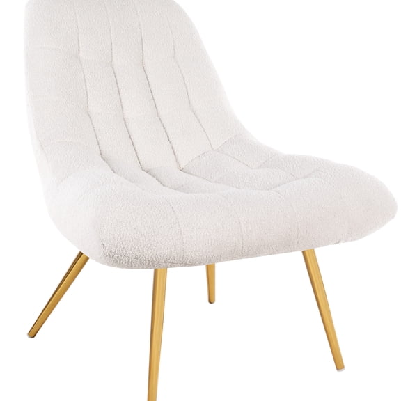 Mid-century Modern Rest Area - French Boucle, Beige, , High Density Foam, 31.47 In. D X 34.68 W 33.2 H Seat Material, Deep Wide