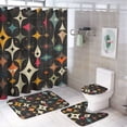thumbnail image 1 of Mid-century Modern Style 4 Piece Decor Shower Curtains Sets Non-Slip Rugs And Toilet Mat Lid Rug Accessories Mid Century Modern Lines 1950S Waterproof Shower Curtain for Bathroom Decor Set, 1 of 8