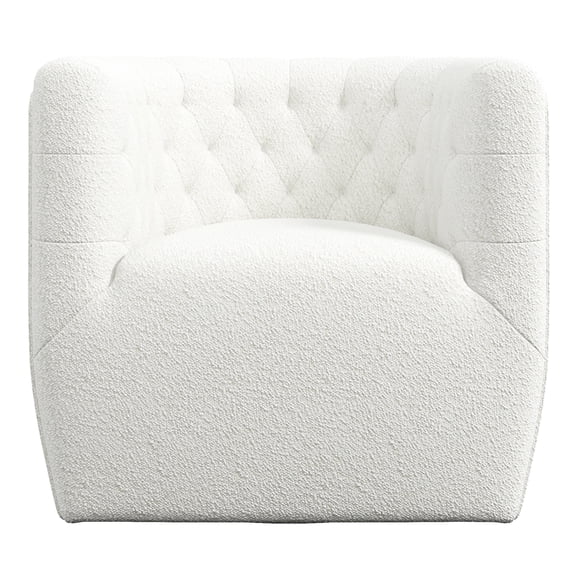 Mid-century Modern Swivel Chair Design, Beige Boucle Upholstery, High Density Foam Cushion, 29.22 In D X 28.62 W 31 H, 52.54 Lb, Universal Room Decor Design Form Type, Padding, 30" 28" 31", 53