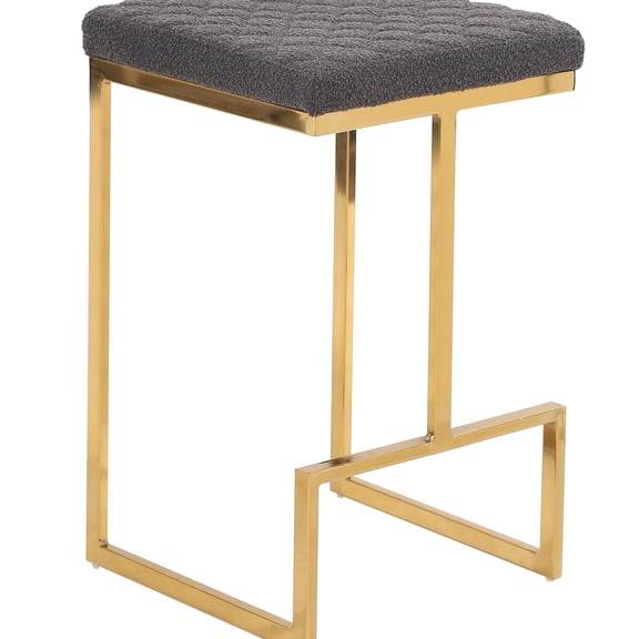 Mid-century Style Boucle Stool / Comfortably Accommodates One