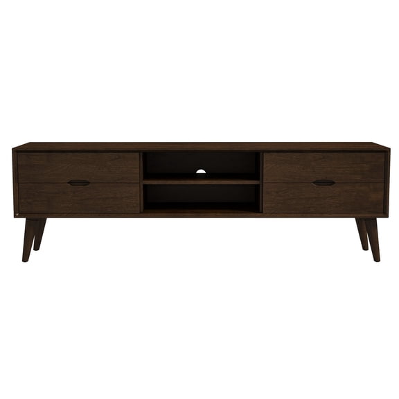 Mid - century Style TV Console | Suitable for Media Rooms, Accommodates 72" TVs | Solid Walnut Build | Cable Management for a Clean Look