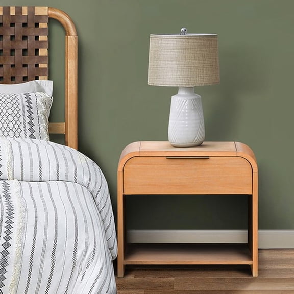 Mid-century Waterfall Nightstand / Bedroom Setup / Adjustable Leveling