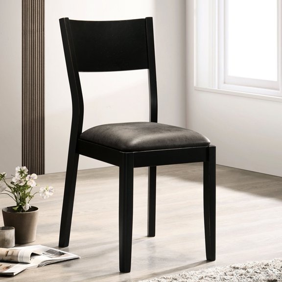 Mid - century modern look - Contoured backrest for support - Dining room furniture - Set of 2 side chairs