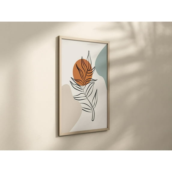 Mid century modern wall art, Boho Botanical Print, Boho Decor, Abstract Botanical Art, Leaf Print, Bathroom Art, earth tones, Art Poster Decor, Size 8x12 UNFFRAMED F03.1.8l318