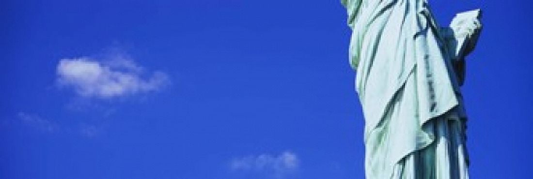 Mid section view of a statue Statue of Liberty Liberty State Park Liberty Island New York City New York State USA Canvas Art - Panoramic Images (18 x 6)