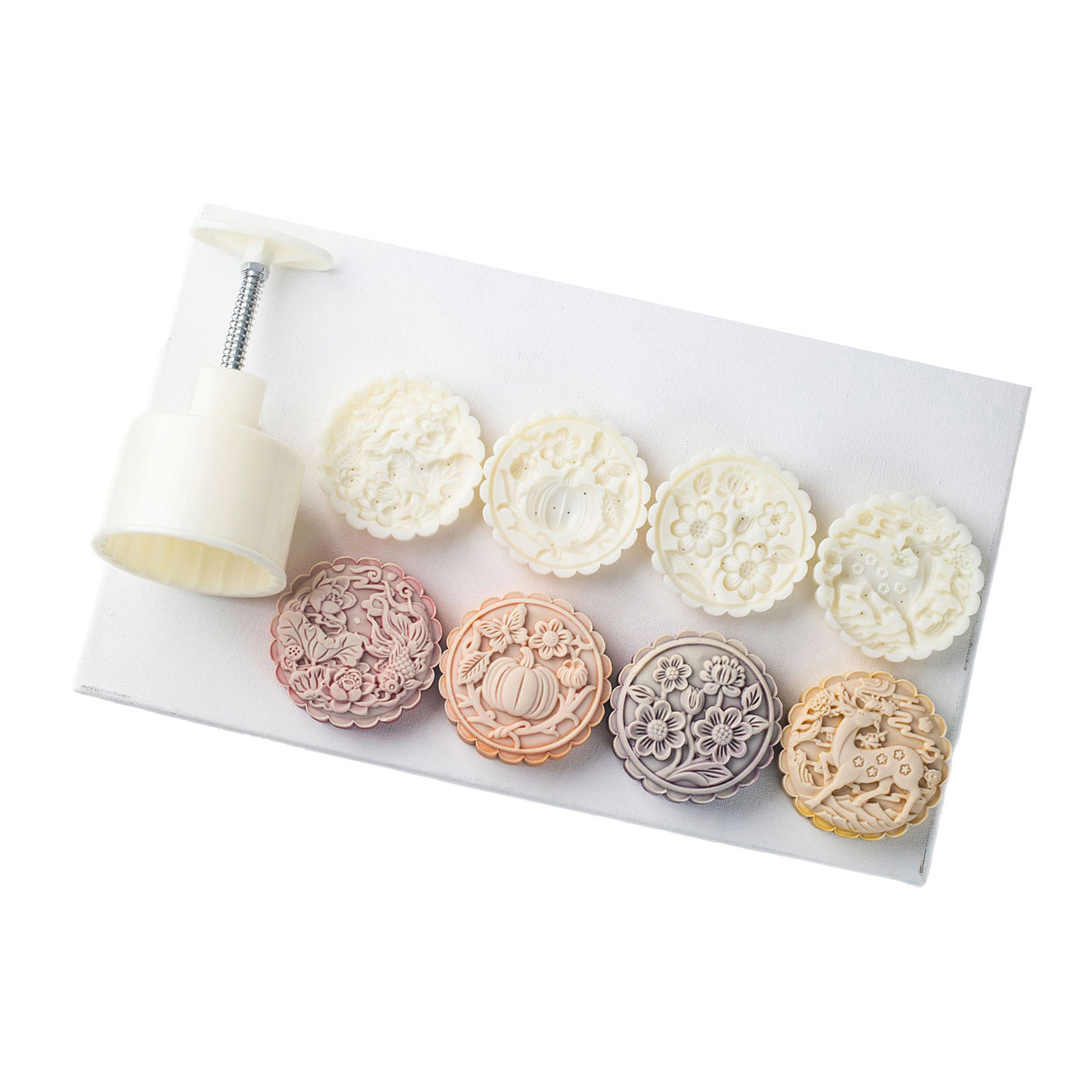 MidAutumn Festival Dessert Maker Round Flower Pattern Dessert Molds ...