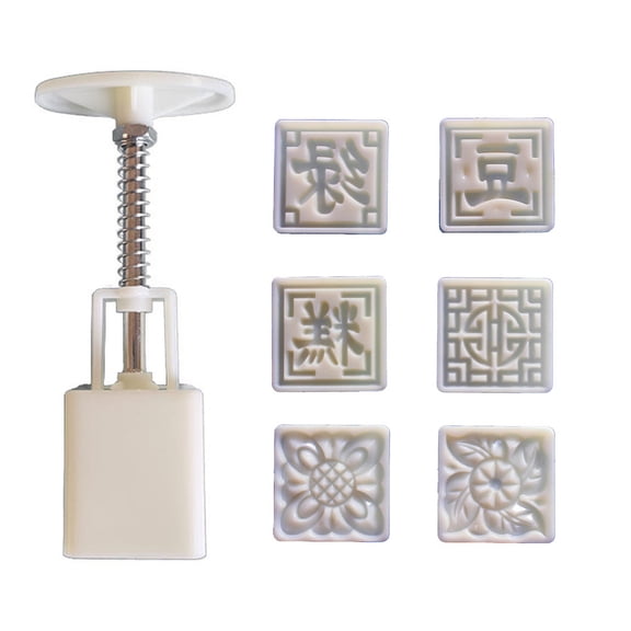 MidAutumn Festival Dessert Maker Square Dessert Molds Cookie Stamp Hand Press Cookie Dessert Cutter Easy Use
