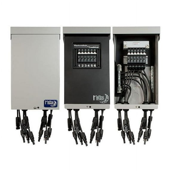 MidNite Solar MNPV6-MC4-LV Pre-Wired Combiner 15A Breakers, 80A 150V