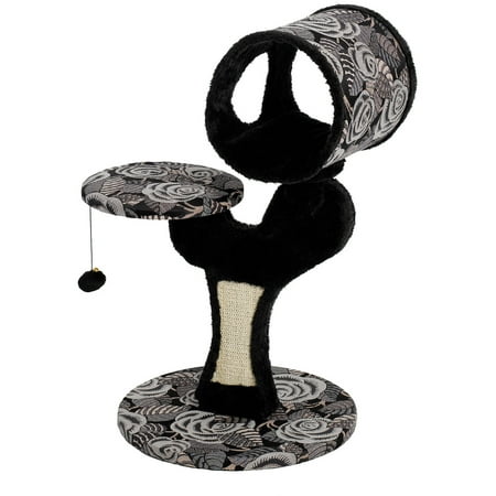 MidWest 31" Homes for Pets Cat Tree | Salvador Cat Tree, Black/White - Image 5