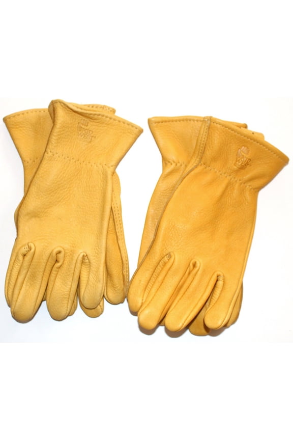 MidWest 850S Unlined Buckskin Work Gloves for Men American Made (2-Pack) (Size: Small)