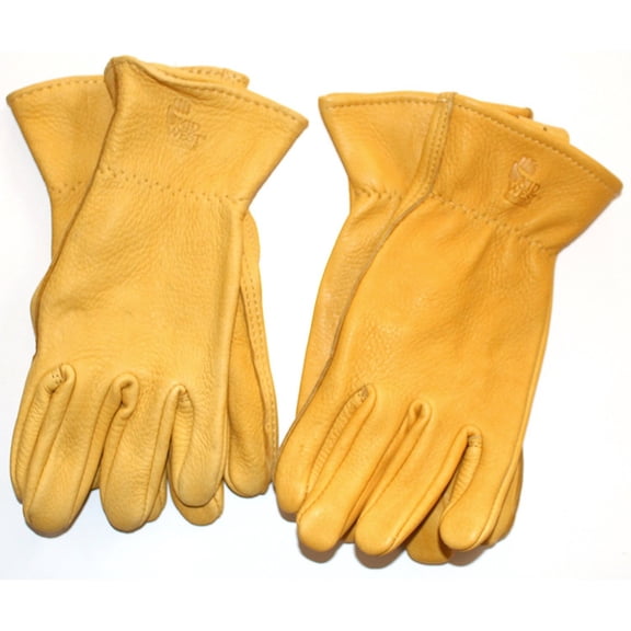 MidWest 850S Unlined Buckskin Work Gloves for Men American Made (2-Pack) (Size: Small)