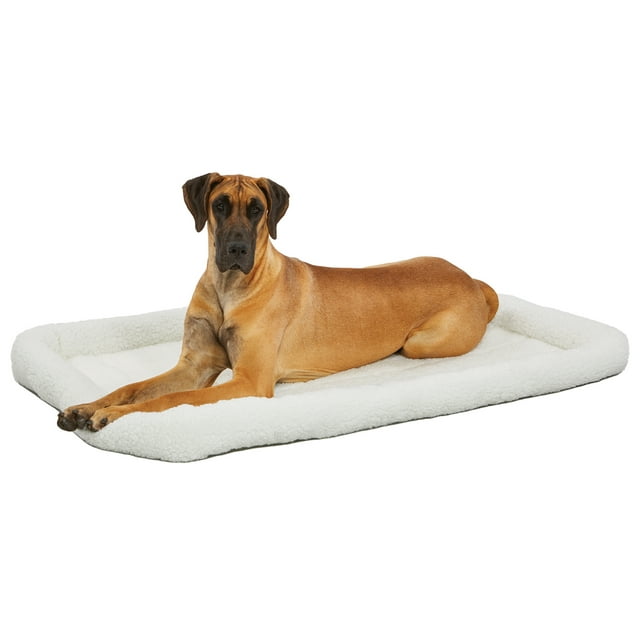 MidWest Deluxe QuietTime Bolster Pet Bed & Crate Mat, Fleece, 54 ...