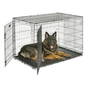 MidWest Homes for Pets 48-Inch Two-Door iCrate Folding Dog Crate with Divider Panel, Leak-Proof Tray & Secure Latches   Metal Wire Kennel for XL Breeds   Portable, Durable & Easy to Assemble