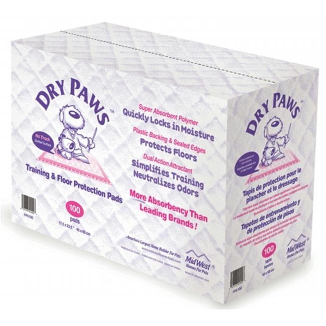 MidWest Dry Paws Training and Floor Protection Pads, 100Count