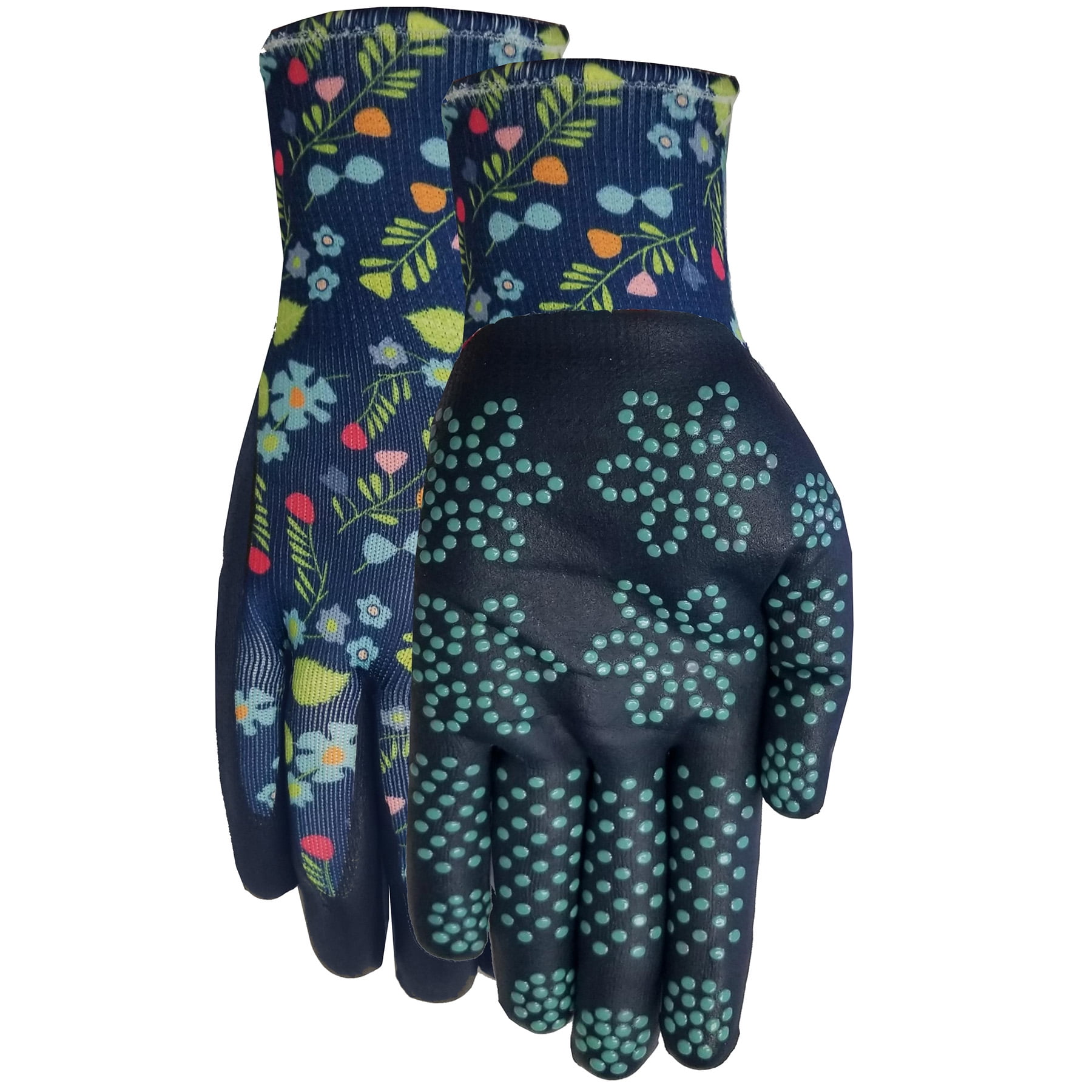 MidWest Gloves & Gear, Ladies, 6 Pack of Max Grip™ Garden Gripping Gloves, Floral Pattern, Size SM