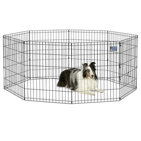 MidWest Homes for Pets 30-inch Exercise Pen, for Indoor and Outdoor use, 16 Sq Feet of Play, Folding Dog Pen, No Door Design for Maximum Security, Easy to Set Up, Foldable Dog Playpen