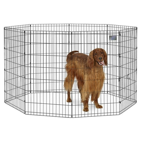 MidWest Homes for Pets 42-Inch Exercise Pen, for Indoor and Outdoor use, 16 Sq Feet of Play, Folding Dog Pen, No Door Design for Maximum Security, Easy to Set Up, Foldable Dog Playpen