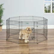 MidWest Homes For Pets Metal Black Exercise Medium Pet Dog Playpen with Door , 30"H