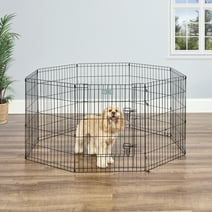 MidWest Homes For Pets Metal Black Exercise Pet Dog Playpen with Door , 30"H