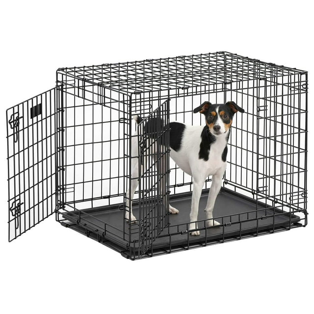 MidWest Homes For Pets Ultima Pro Extra-Strong Double Door Folding Metal Dog Crate, 30"