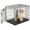 thumbnail image 1 of MidWest Homes for Pets Medium Dog Crate Newly Enhanced LifeStages 30' Double Door Folding Metal Dog Crate with Divider Panel, Floor Protecting Feet & Dog Pan, 1630DD, 30.6L x 19.3W x 21.4H Inches, 1 of 5