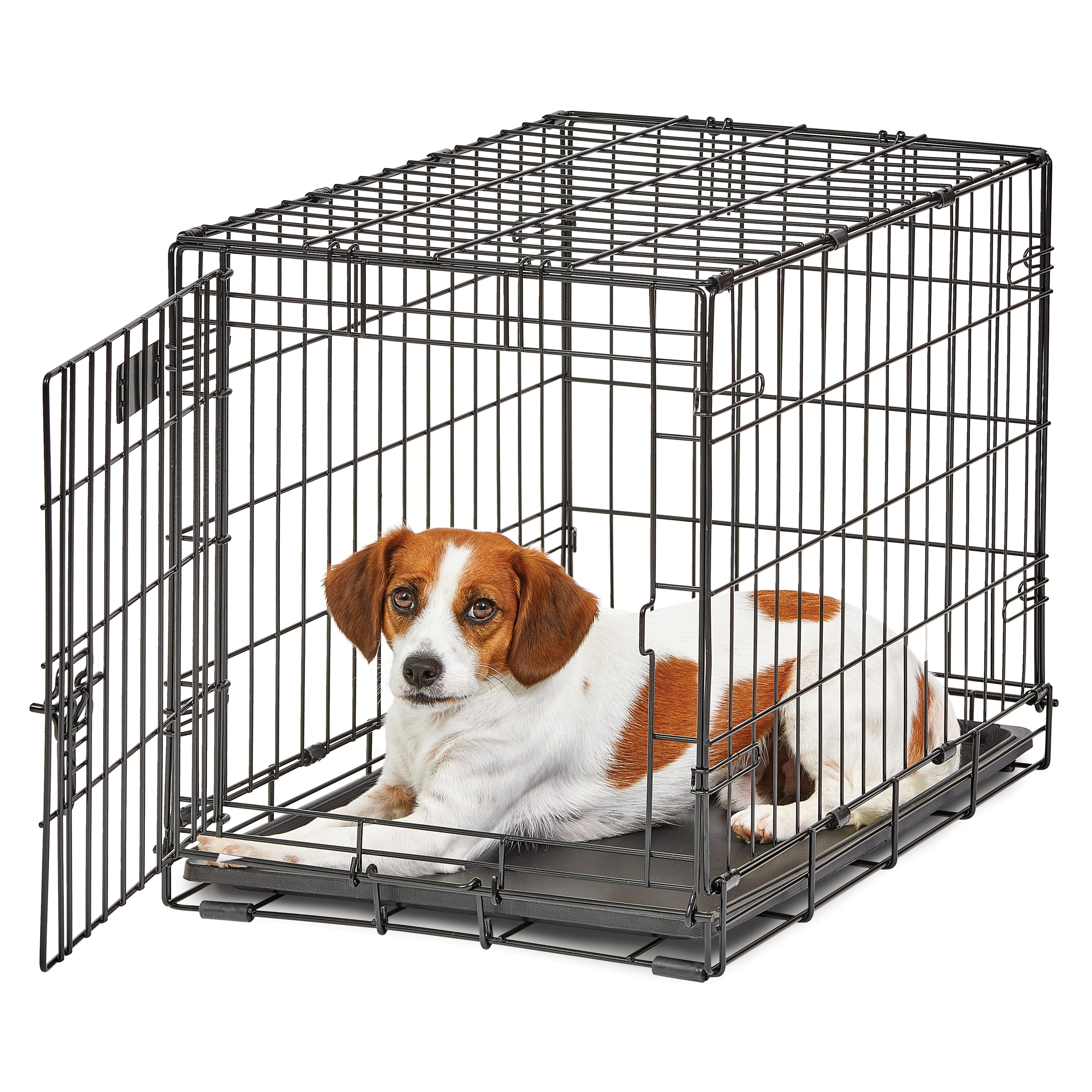 MidWest Homes for Pets 24-Inch LifeStages Crate for Small Breeds, 12-20 lbs, Single Door Folding Dog Crate with Divider Panel, Leak-Proof Tray & Secure Latch, Heavy-Duty & Easy to Assemble