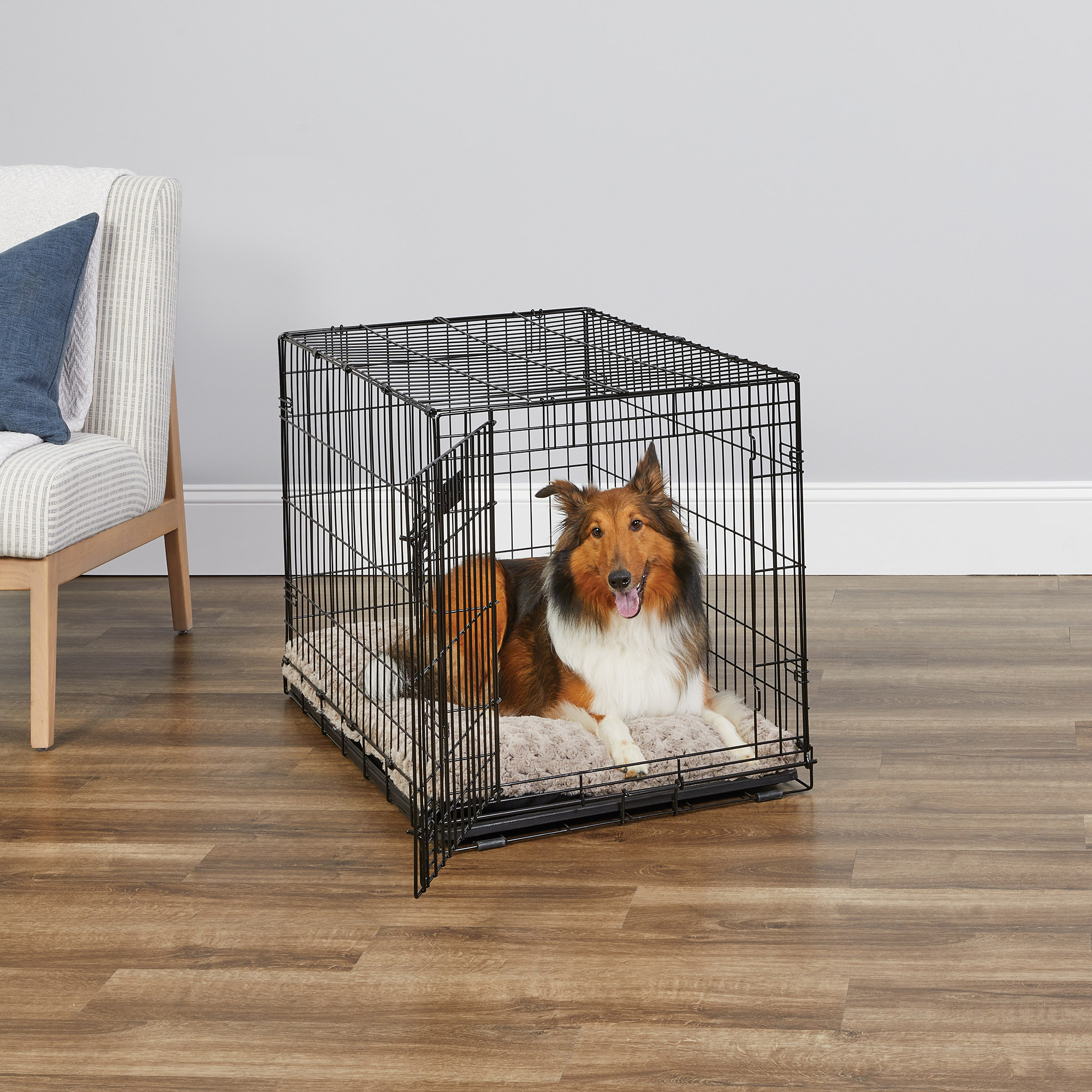 MidWest Homes for Pets Newly Enhanced Single Door iCrate Dog Crate, Includes Leak-Proof Pan, Floor Protecting Feet, Divider Panel & New Patented, 36 Inch - image 1 of 9