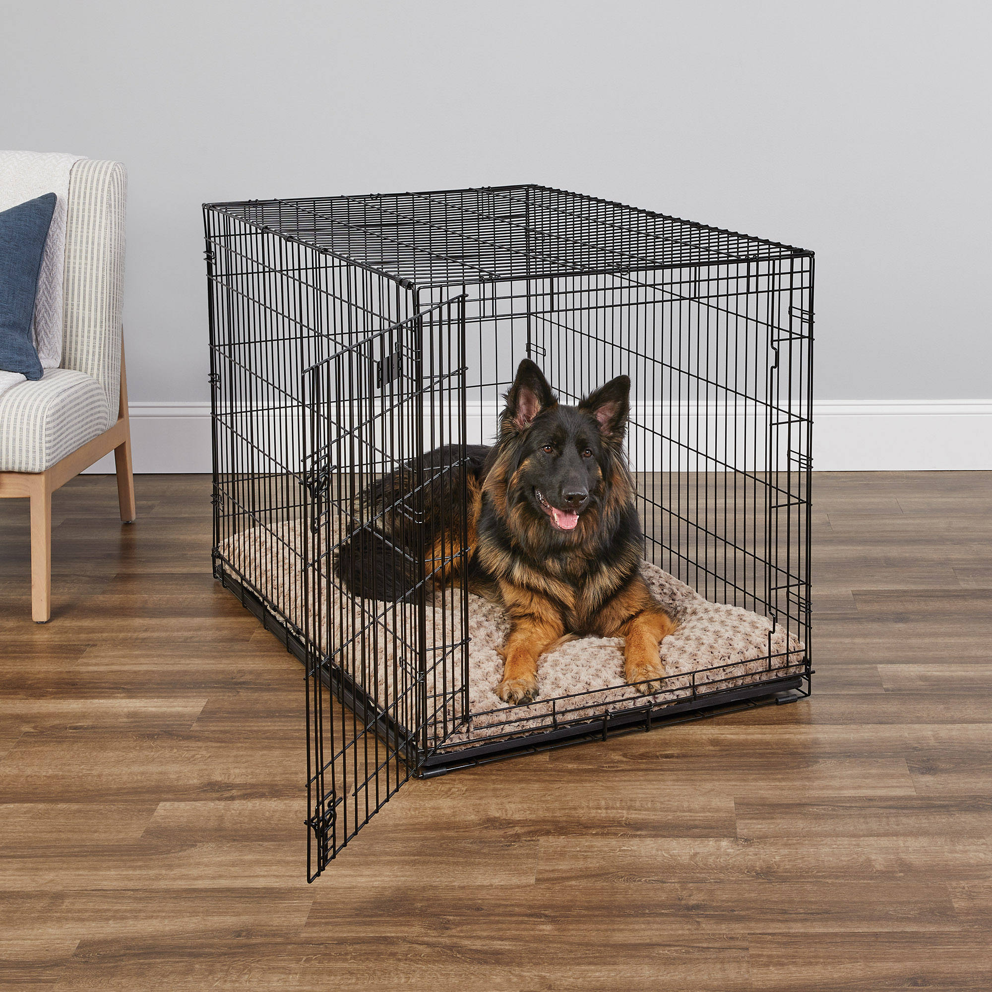 MidWest Homes for Pets Newly Enhanced Single Door iCrate Dog Crate, Includes Leak-Proof Pan, Floor Protecting Feet, Divider Panel & New Patented, 42 Inch - image 1 of 8