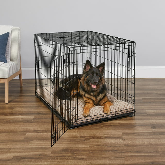 MidWest Homes for Pets Newly Enhanced Single Door iCrate Dog Crate, Includes Leak-Proof Pan, Floor Protecting Feet, Divider Panel & New Patented, 42 Inch
