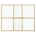 thumbnail image 1 of MidWest Homes for Pets Wire Mesh Pet Safety Gate, Pressure Mounted Dog Gate Measures 32 Inches Tall & Expands to 29-50 Inches Wide, Natural Wood & White Powder Coated Wire Mesh, 1 of 6