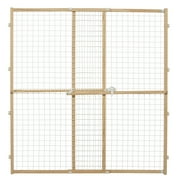 MidWest Homes for Pets Wire Mesh Pet Safety Gate, Pressure Mounted Dog Gate Measures 44 Inches Tall & Expands to 29-50 Inches Wide, Natural Wood & White Powder 