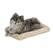 MidWest Homes for Pets 18inch Tan Wave Pet Bed for Small Dog/Cat with slip resist bottom